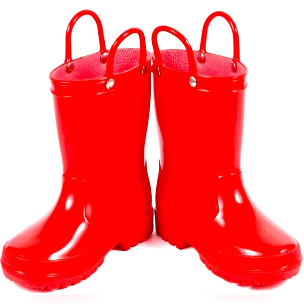 HISEA Kids Waterproof Rain Boots w/Handle Boys Girls Outdoor
Lightweight Wellies